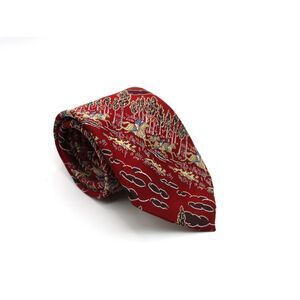 Vintage Gold Circle Equestrian Horse Riding Tie Scene 4”